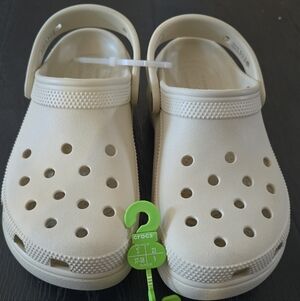 CROCS Classic Platform Cream Clogs